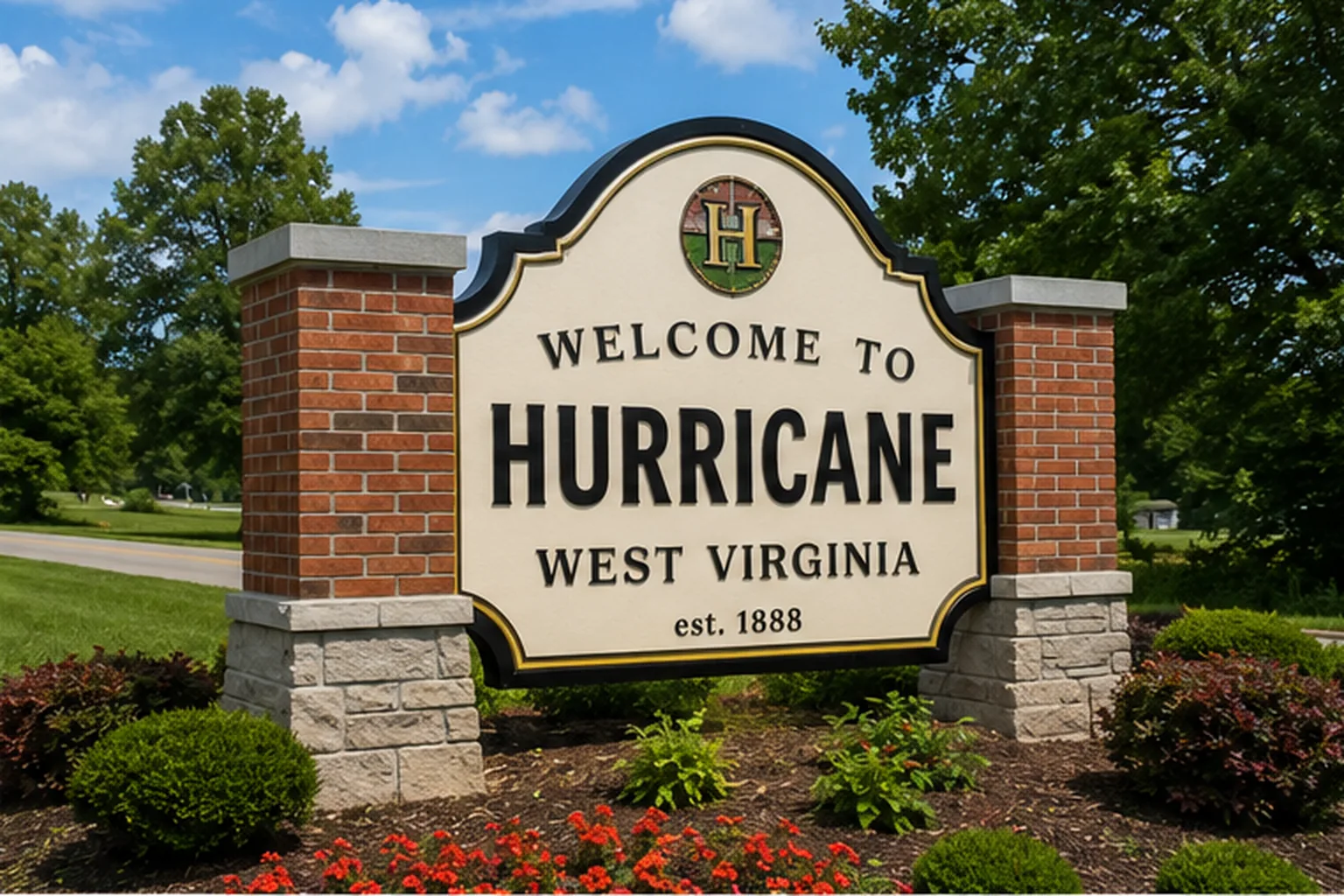 Hurricane WV city sign for local tree service by Patriot Tree Experts
