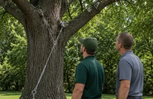 Mature tree cabling evaluation by an arborist in Charleston WV