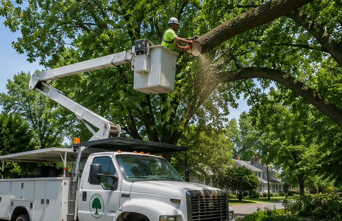 Bucket truck tree trimming in South Charleston WV