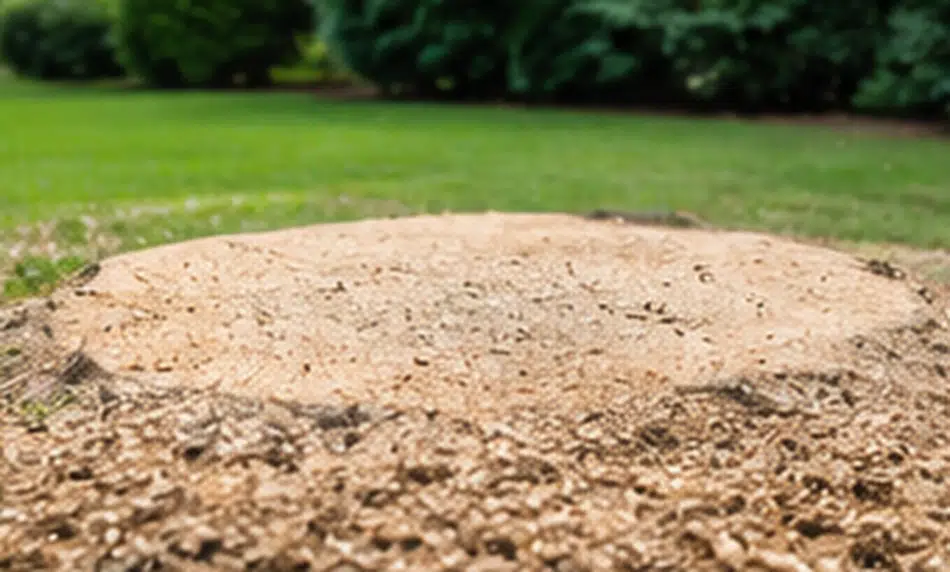 Wood chips left after stump grinding in Charleston WV